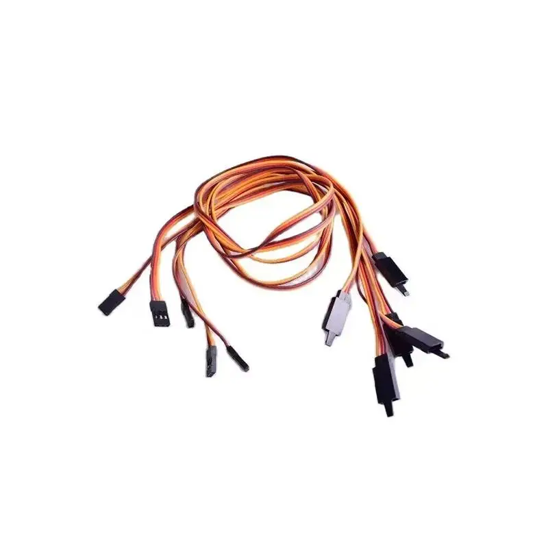 5Pcs 100mm/150mm/200mm/300mm flat  Extension Servo Wire Lead Cable with safety lock  For RC Futaba JR  Male to Female