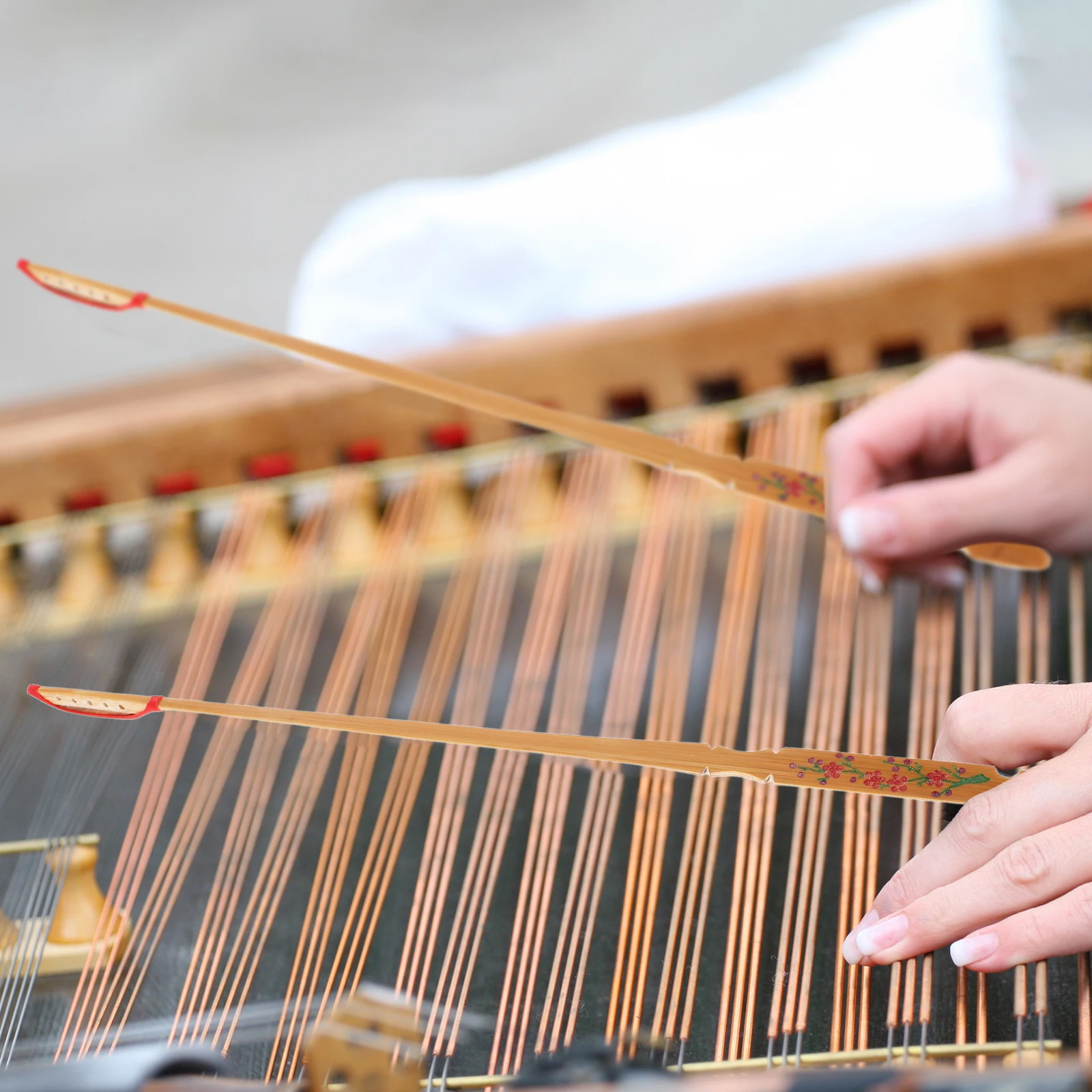

2pcs Yangqin Bamboo Hammer Dulcimer Sticks Hammered Dulcimer Practice Performance Accessories Durable Wooden Hammers For