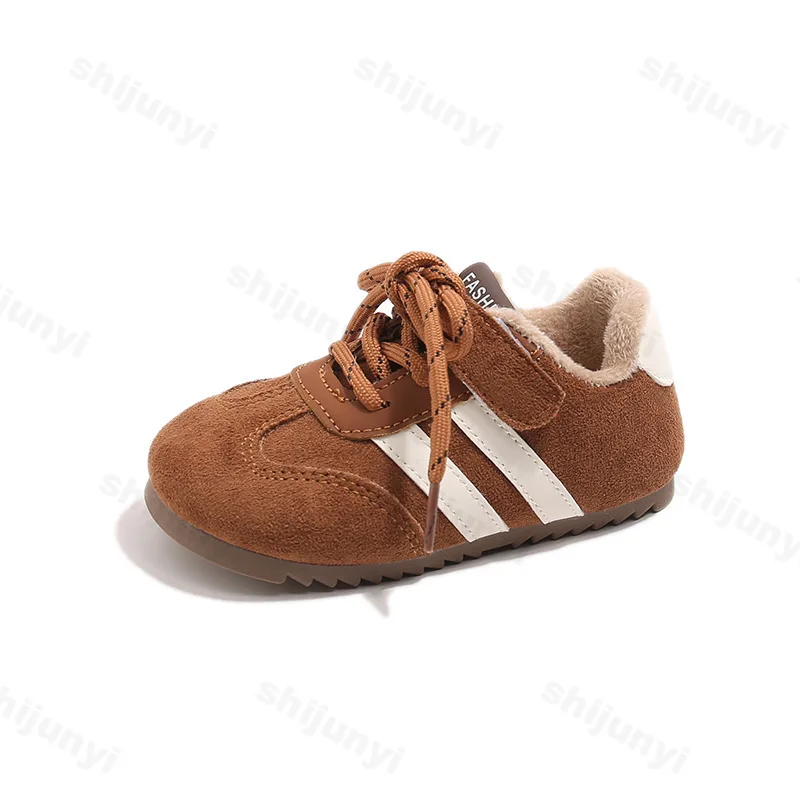 أحذية رياضية للأطفال 2025 خريف شتاء دافئ قطيفة ريترو موضة في الهواء الطلق حذاء كاجوال فتاة بنين طفل أحذية رياضية مريحة