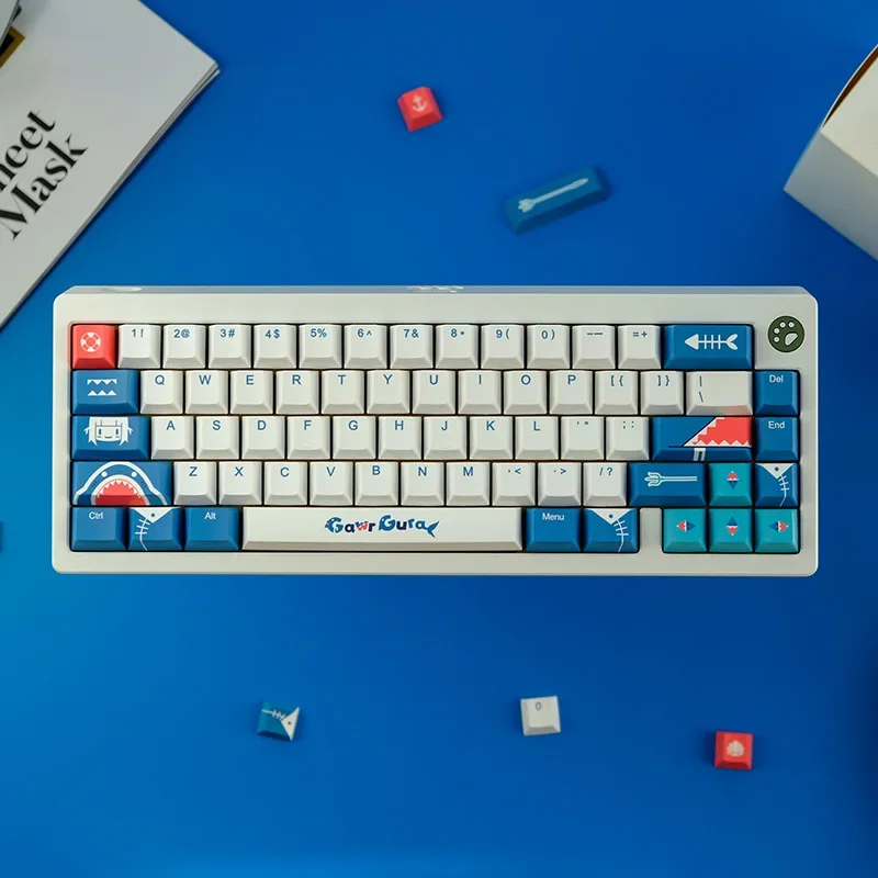 130 keys Gawr Gura PBT keycap Cherry Profile Dye Sublimation Cherry Keycaps For Cherry MX Switch DIY Custom Mechanical Keyboard