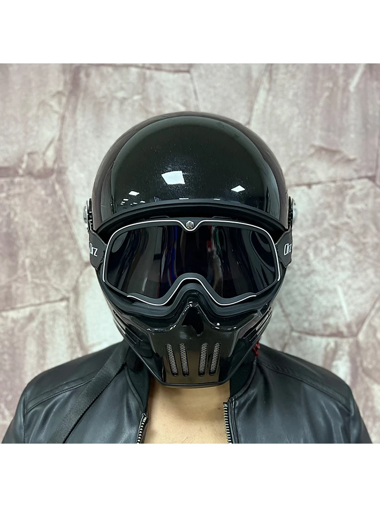 Full Face Motorycle Helmet Moto Retro Helmet Men Motorbike Riding Motocross Vintage Full Face Helmets Capacete Moto For Adults