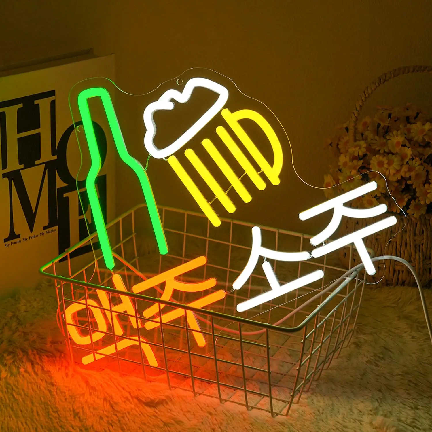 韓国焼酎ネオンサイン-壁装飾用-usb電源-バーライトアップサイン-パブ-レストラン-キッチン-マンケイブ用デザイン
