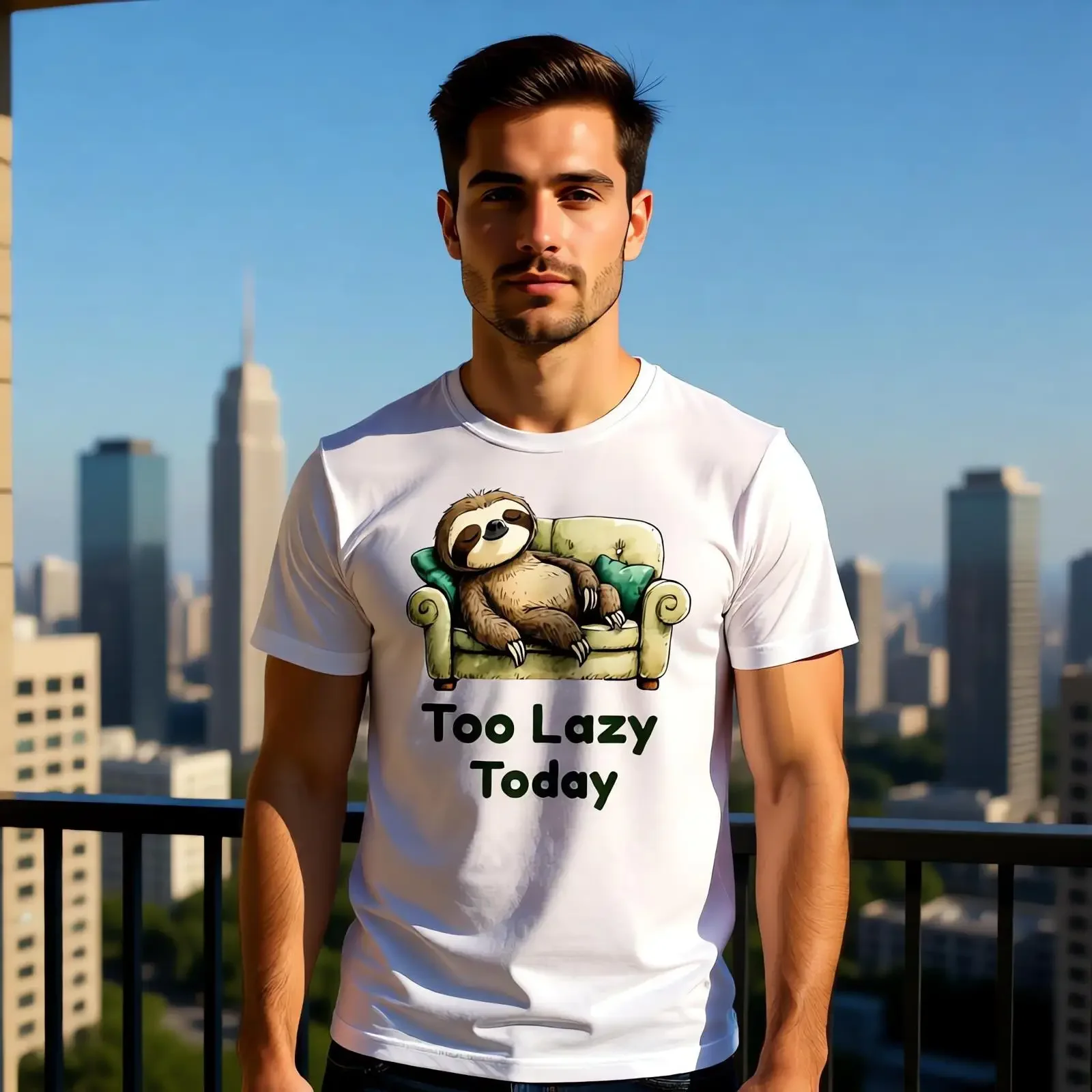 Too Lazy Today T Shirt Funny Sloth Mood Introvert Procrastination vintage Washed graphic Stretched Unisex designer clothes