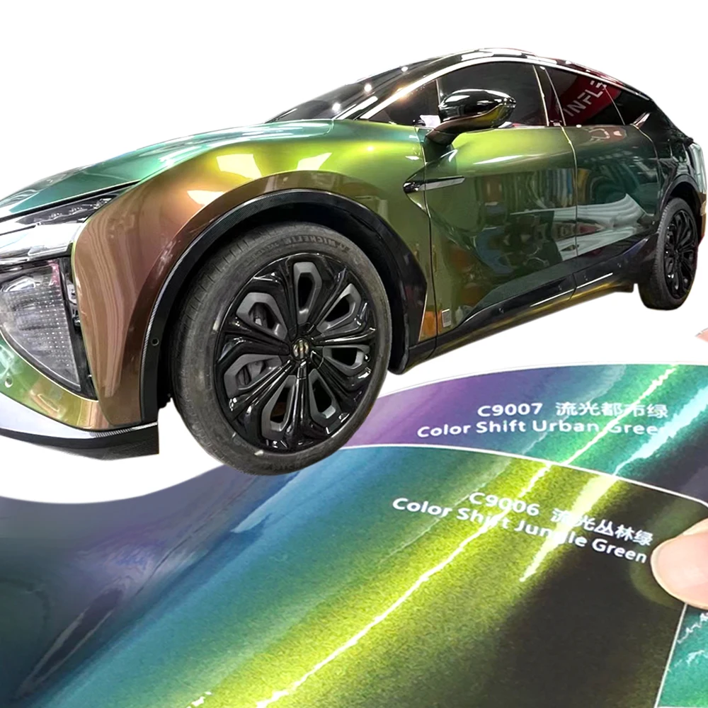 

COOL SUN Chameleon Urban Jungle Green PET PVC Material Car Wrap Vinyl Vehicle Body Color Change Film Roll