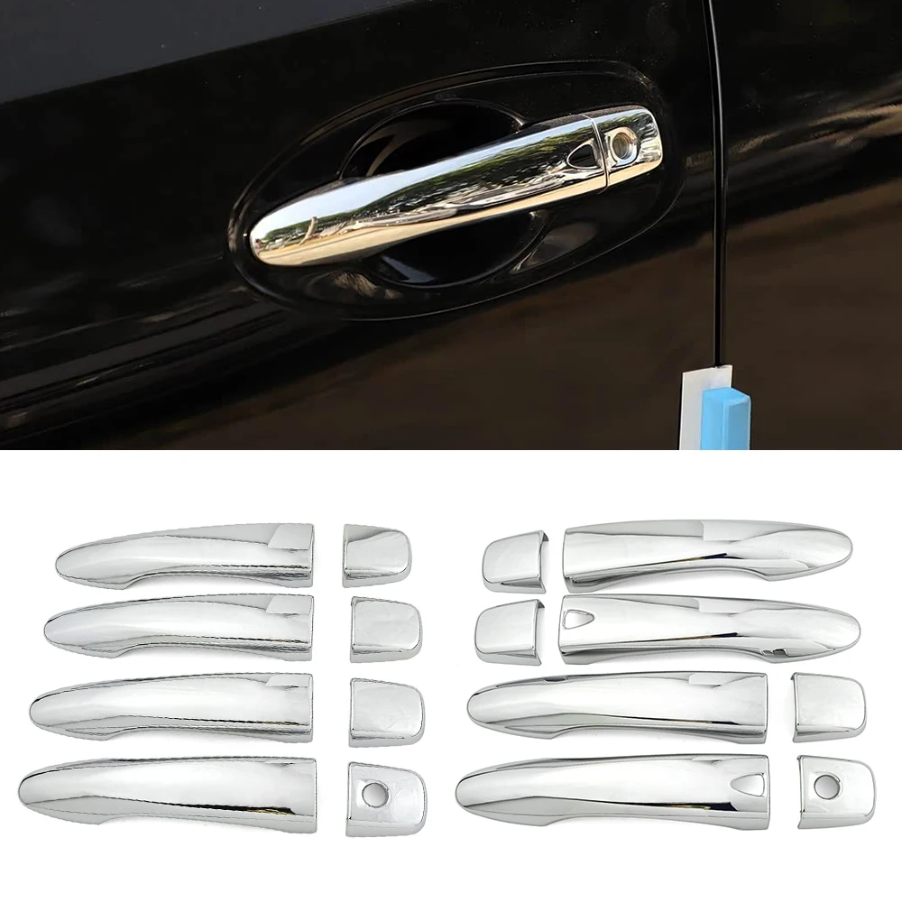 4 Doors Chrome Exterior Door Handle Cover Trim For Nissan X-Trail T32 2014-2020 Rogue Anti Scratch Protective Caps Decor Sticker