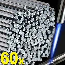 60/10pcs Low Temperature Easy Melt Aluminum Universal Welding Rods Cored Wire Solder Weld Bar Repairing Agent Kits 1.6/2.0/2.5mm