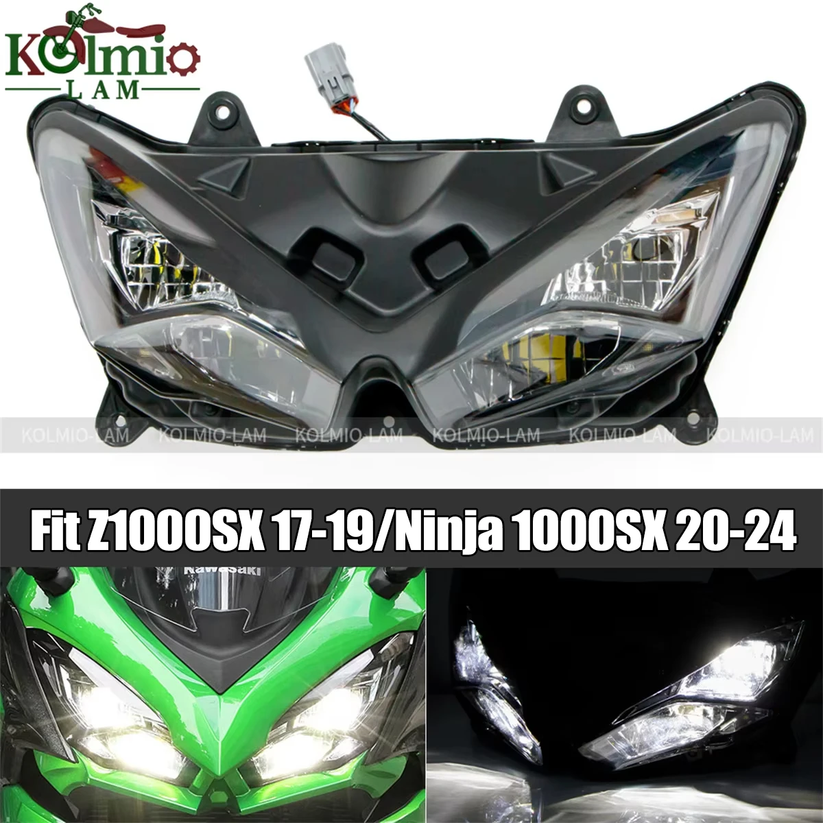 

Светодиодная фара для мотоцикла, подходящая для KAWASAKI Z1000SX 2017 2018 2019, фара в сборе Ninja 1000SX 2020-2024 21 22 23, фара