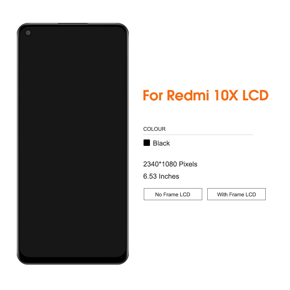 6.53 Inch Hiển Thị Gốc Cho Xiaomi Redmi 10X 4G Màn Hình Cảm Ứng Lcd Bộ Số Hóa Có Khung Hội Thay Thế Cho Redmi note 9