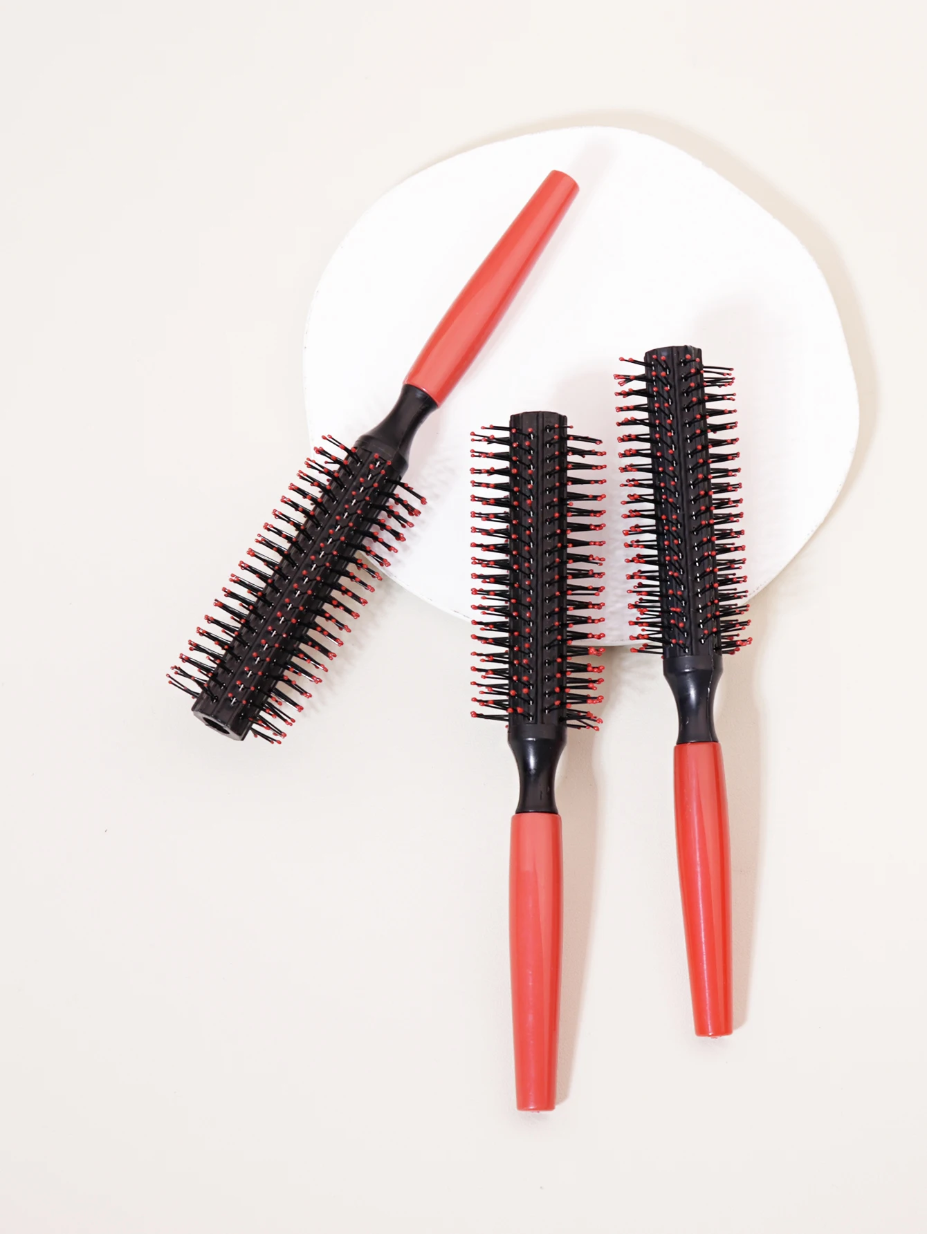 

3pcs natural brush with plastic handle anti-static and heat-resistant round curly hair comb Special for real hair wigs