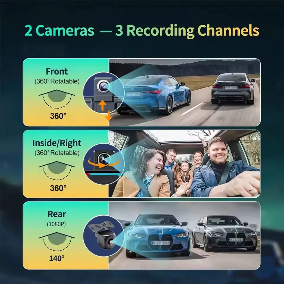 LEHX Dash Cam 11.3 inch 4K Car DVR Wireless Carplay Android Auto GPS Navigation Video Recorder Dashboard Dual Lens Reversing
