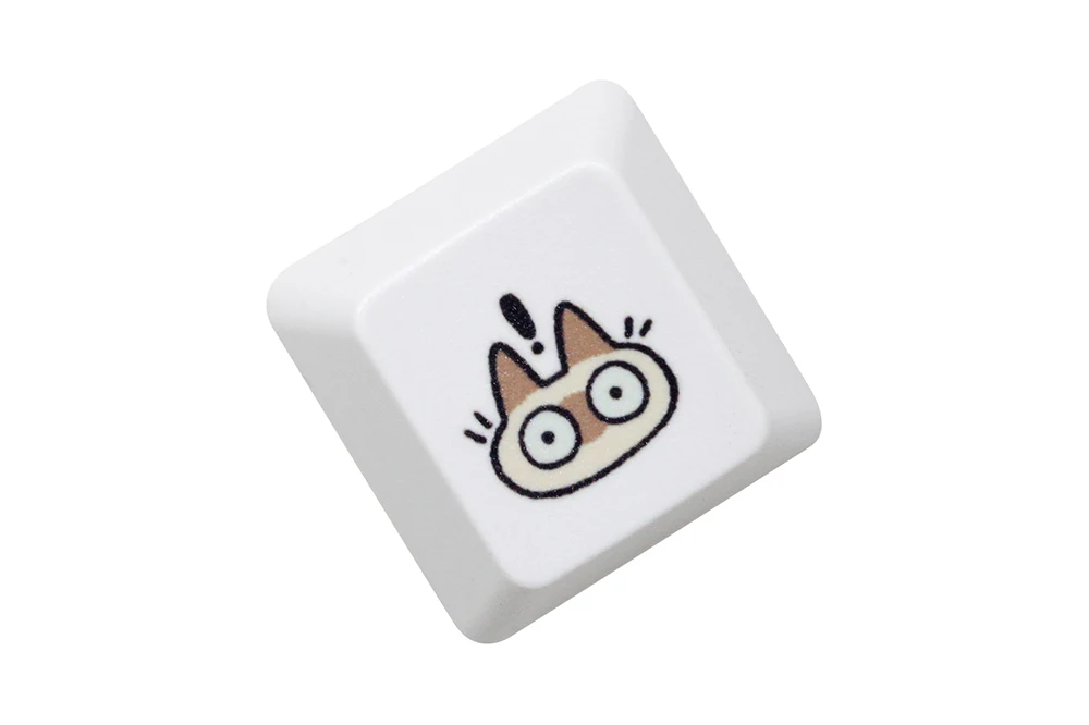 Cute Little Siamese cat Keycap Kitty Meme Keycap Dye Subbed keycaps for mx stem Gaming Mechanical Keyboards White