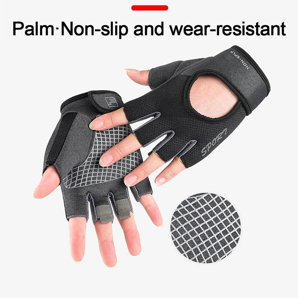 Fahrrad-Sport-Halbfingerhandschuhe Atmungsaktive Rutschfeste MTB-Fahrradhandschuhe Schweißabsorbierende Elastische Fitness-Trainings-Gym-Outdoor-Handschuhe – Detail 3
