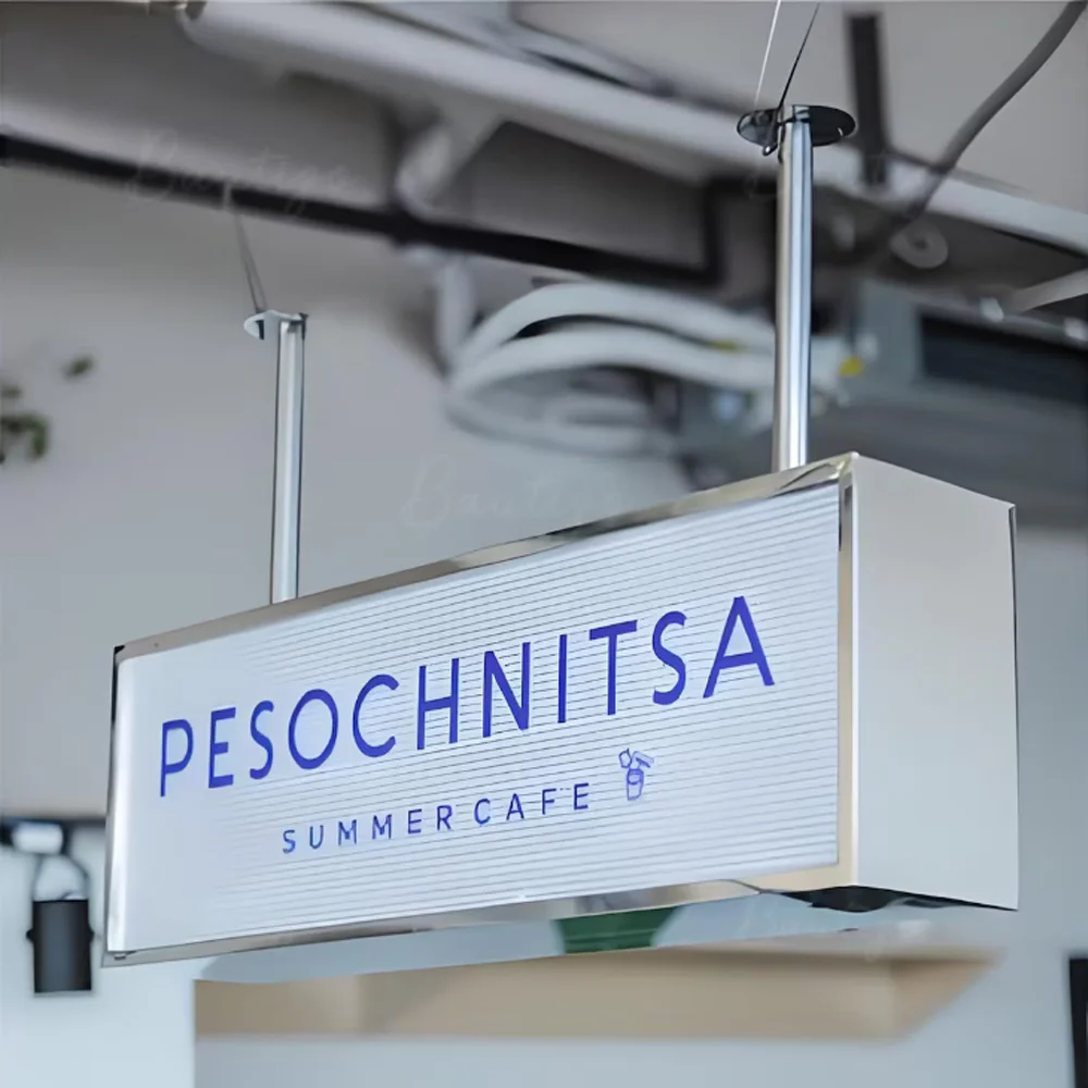 Waterproof Custom LED Light Box for Business Outdoor Signage Acrylic Double Sided Storefront Wall Hanging Display