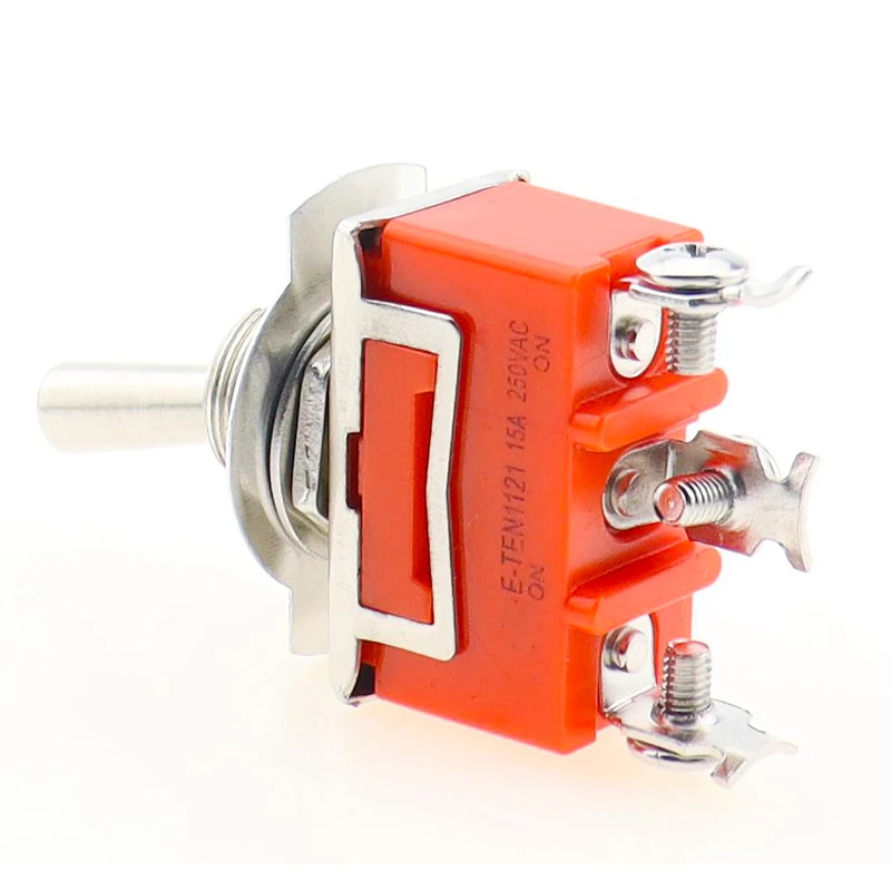 1PCS E-TEN1121 ON-ON Latching Toggle Rocker Switch 15A 250VAC SPDT 3 Terminal Pin