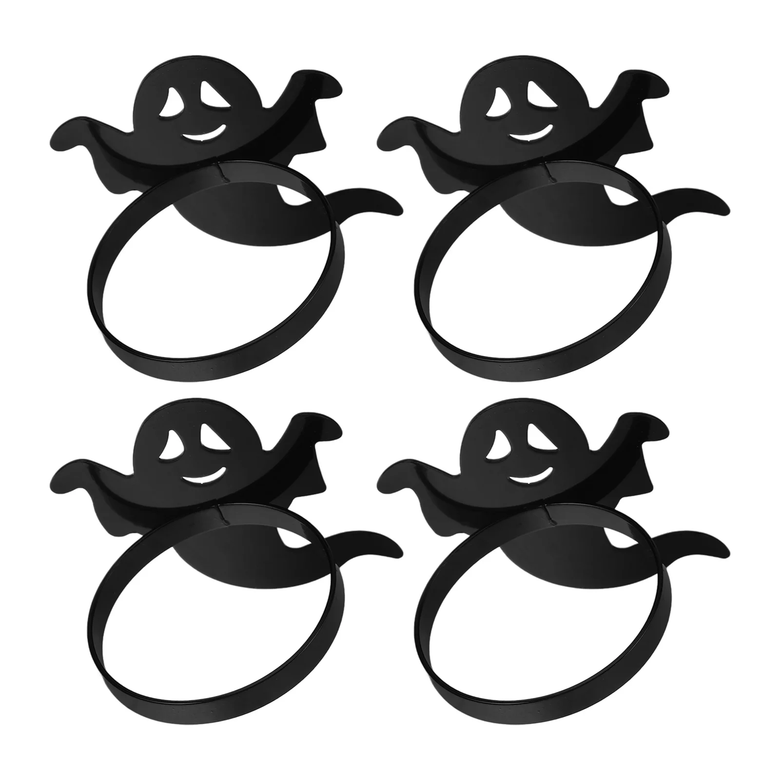 

4Pcs Alloy Napkin Rings Ghost Style Halloween Napkin Buckle for Stylish Party Table Decor Creative Dinner Accessory