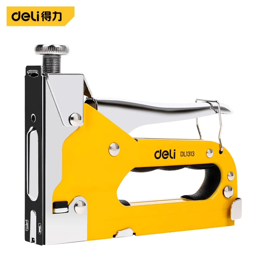 

Deli 3 in 1 Staple Gun Manual Home U Door Type Code Nail Gun Oil Painting Door Frame Fixed Nail Gun Nail Shooter DL1313 Tool