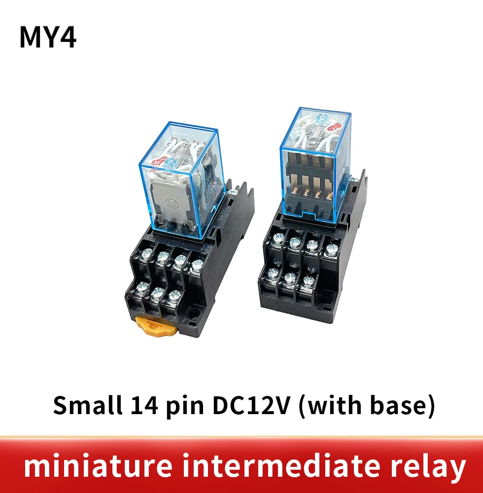 5Pcs Relay MY4NJ 220/240V AC Small relay 5A 14PIN Coil DPDT With Socket Base