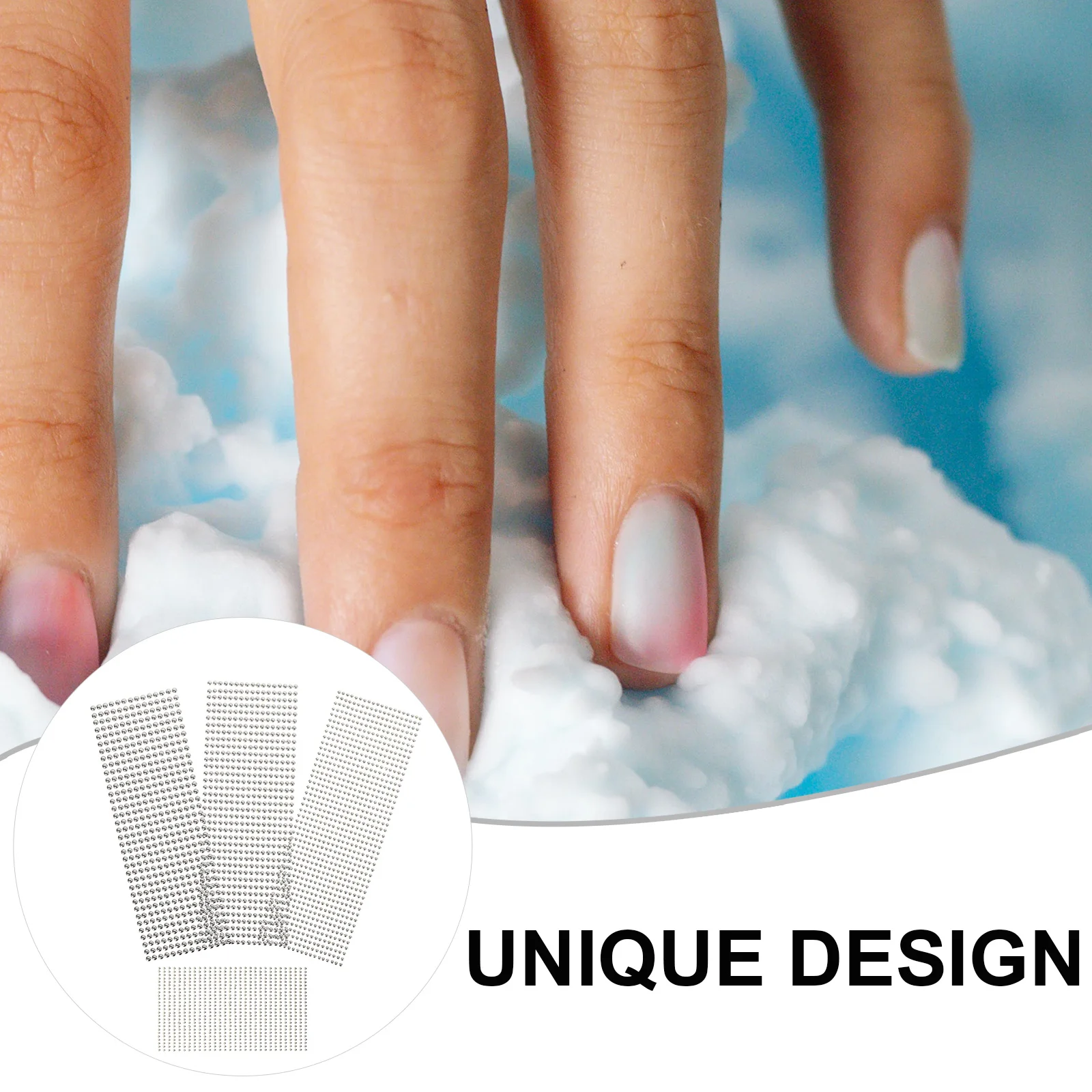 

4 Sheets Eyebrow Paste Decoration Pearl Stickers for Nail Resin Face Gems Self Adhesive