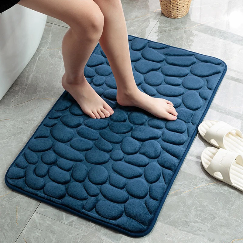 Xiaomi Youpin Bathroom Bath Mat Non-slip Carpets 3D Cobblestone Embossed Memory Foam Pads Bathroom Living Room Floor Mat