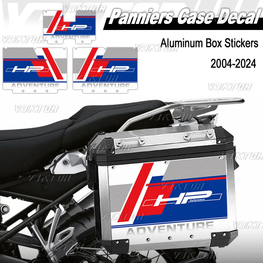 

For R1250GS R1200GS Adventure HP4 2004-2024 Aluminum Alloy Box Sticker Motorcycle Side SuitCases protection Decals