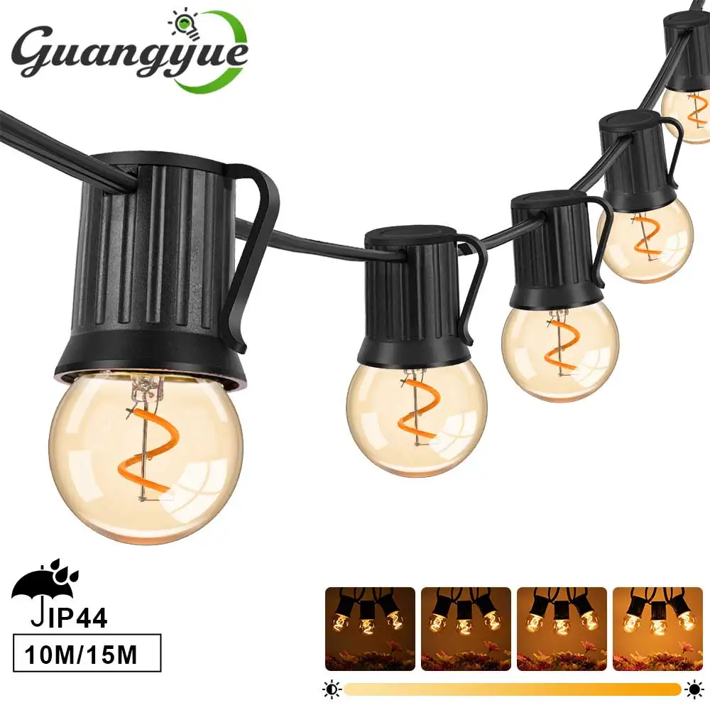 

Retro G40 Street Garland Lights EU E26 220V LED Outdoor String Lights 32FT 49FT Connectable Patio Party Decor Garden Light Chain