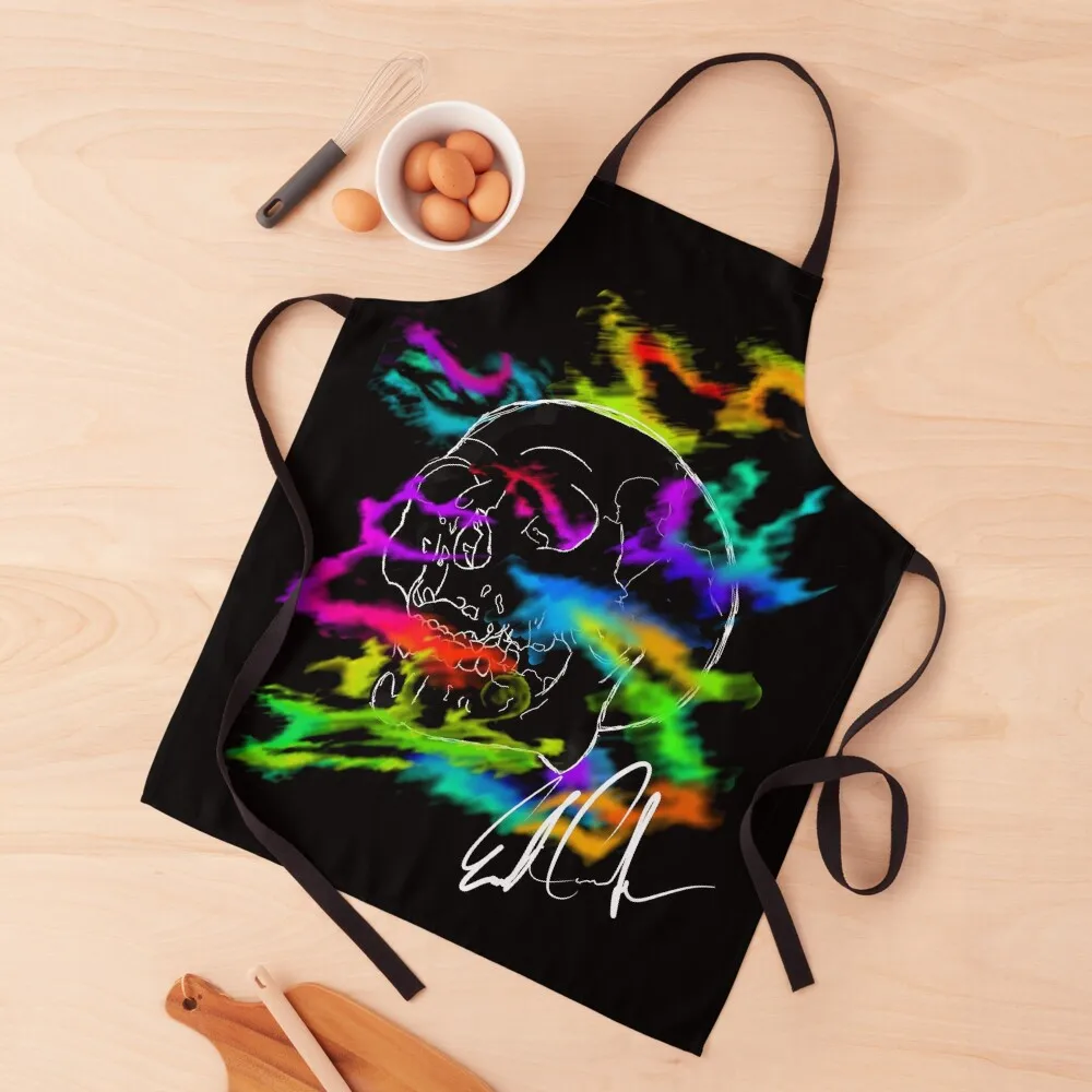 

Skull and color Apron painting Teacher kitchen clothes for men Apron