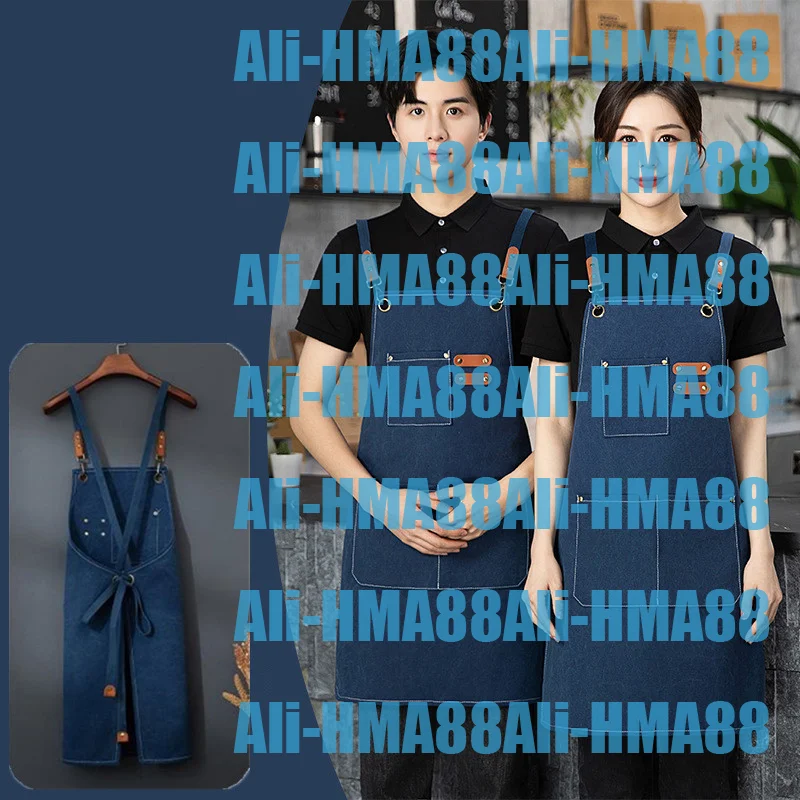 

Household Canvas Apron Oil-proof Can Wipe Hands Kitchen Cooking Men Women Adult With Tool Pockets Fashion Coffee Over Apron