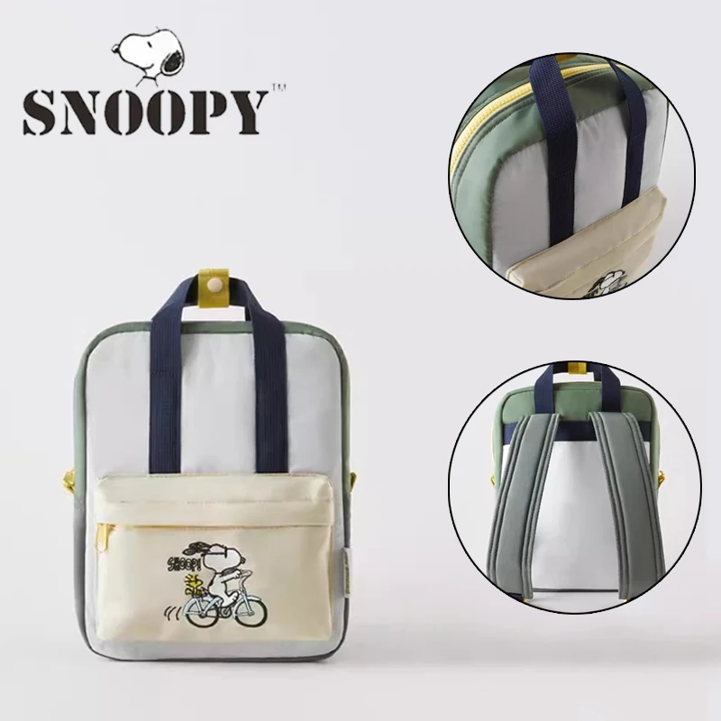 Snoopy Cartoon Print Teenage Backpack Rucksack Nylon Fashion Backpack Women Shoulder Bag High School Schoolbag