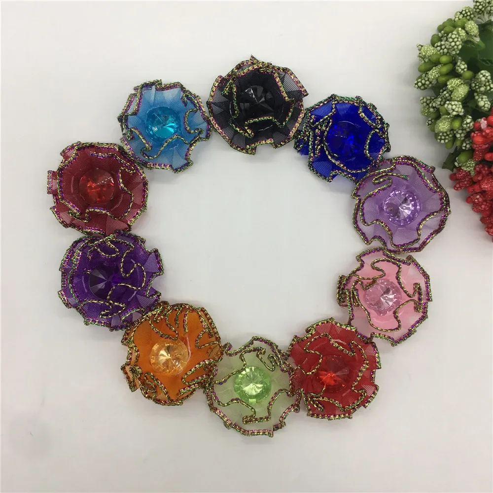 Sand belt Rhinestone 3D artificial flower Sequins Christmas home decoration DIY Craft Flower Wall Scrapbook Gift Box Accessory