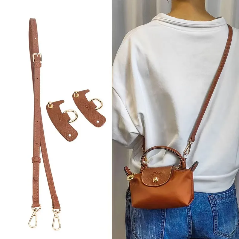 Bag Strap Bag Transformation Accessories For Longchamp Mini Bag Genuine Leather Shoulder Strap Crossbody Belt Straps