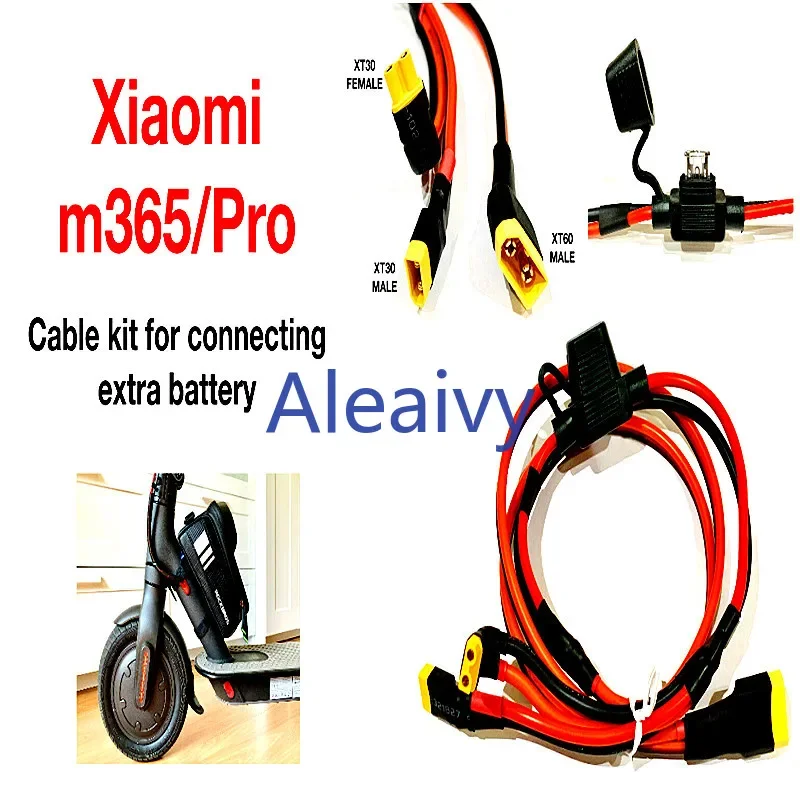 Aleaivy Extra Expansion m365 and Pro Battery Pack 36V 4.4Ah 18650 Rechargeable Lithium ion Battery With Cable Kit for Scooter