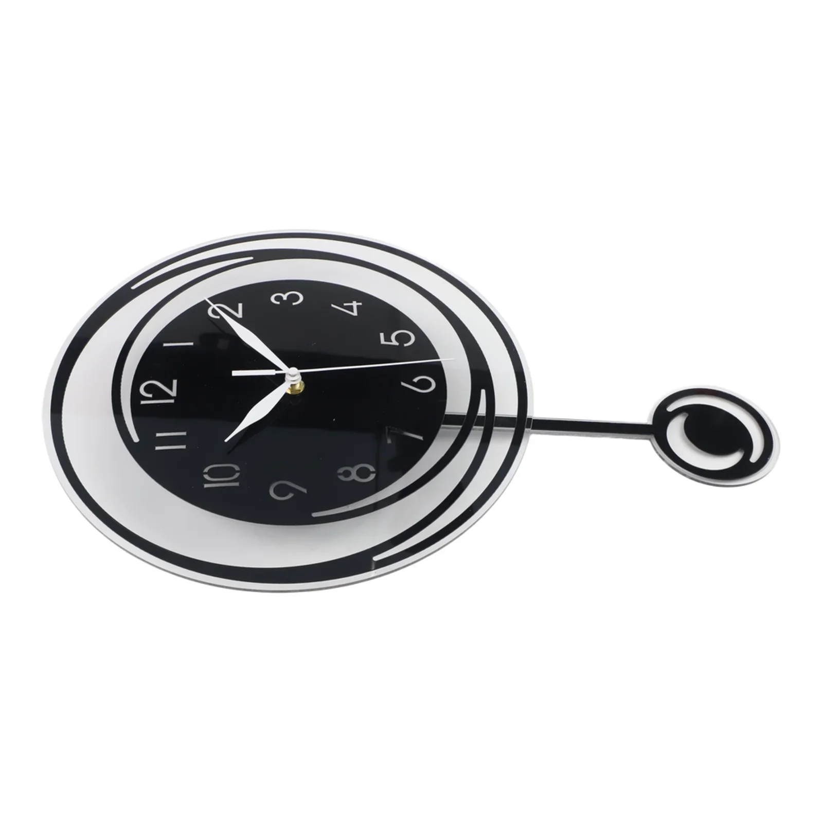Silent NonTicking Quartz Decorative Wall Clock With Pendulum Battery Operated For Bedroom Living Room And Office Wall Decoration