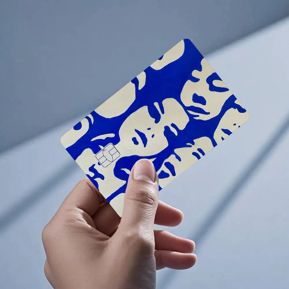 

Abstract Klein Blue 4pcs 1Set Card Stickers Small Waterproof Chip 4PCS Card Sticker Anti-Scratch