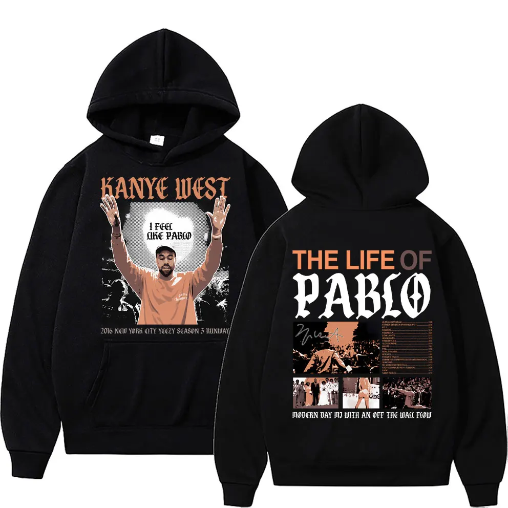 

Rapper Kanye West The Life of Pablo Graphic Print Hoodie Men Women Hip Hop Vintage Oversized Sweatshirt Tops Male Casual Hoodies