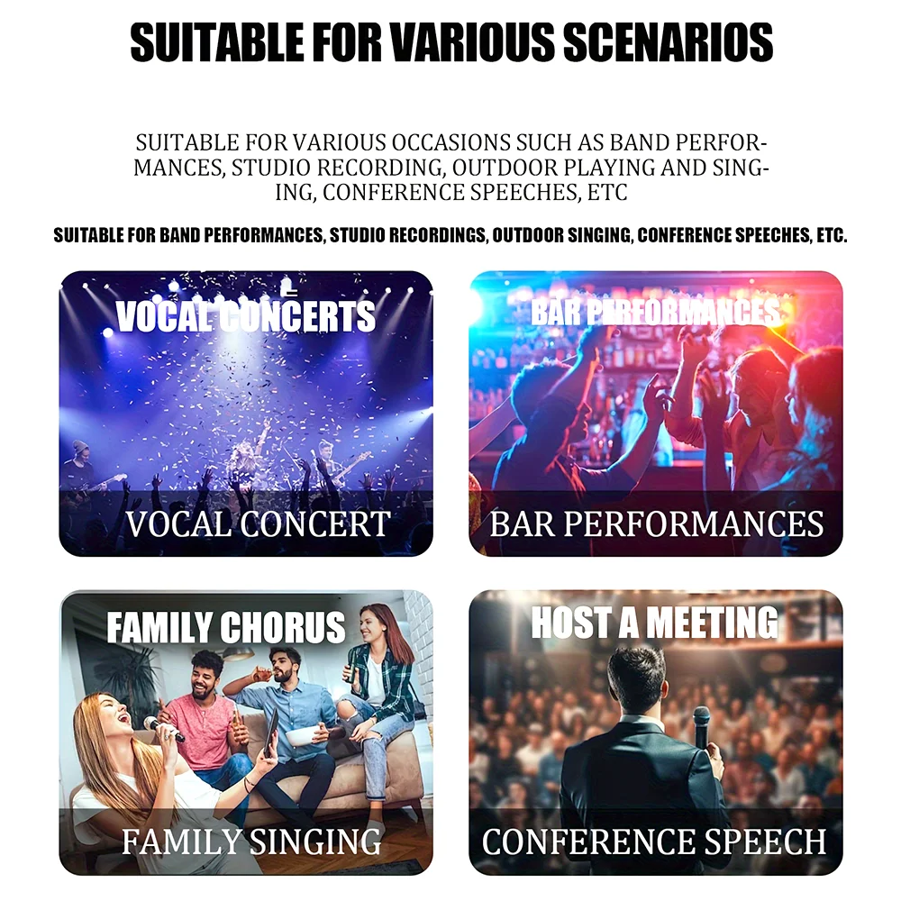 Universal Rechargeable XLR Wireless Mic Transmitter & Receiver Set Dynamic Wireless Microphone Converter System for Audio Mixer