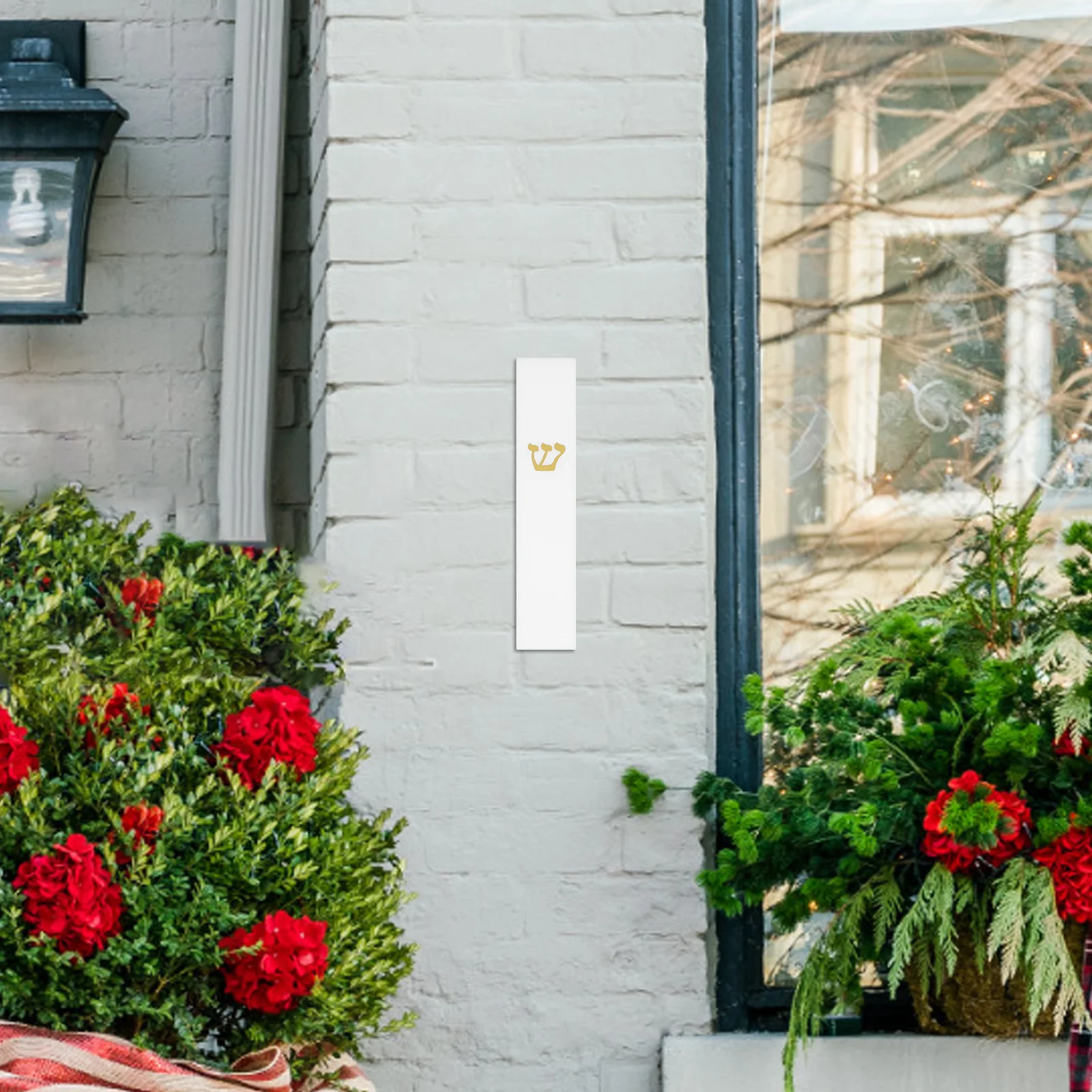 يهوديكا Mezuzah ديكور الراتنج الباب نعمة يهودية على الباب الشيما المقدسة الحرفية هدية المنزل 13 سنتيمتر أبيض أسود #3