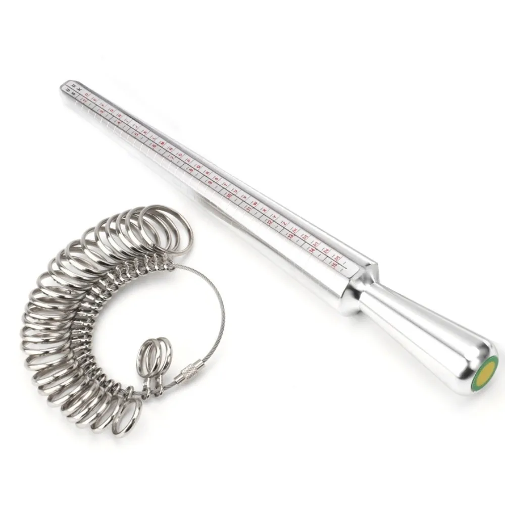 Accurate Measurement US UK Ring Sizer Aluminum Smooth Edges Ring Measurement Tool Ring Stick Professional Finger Ring Gauge Kit