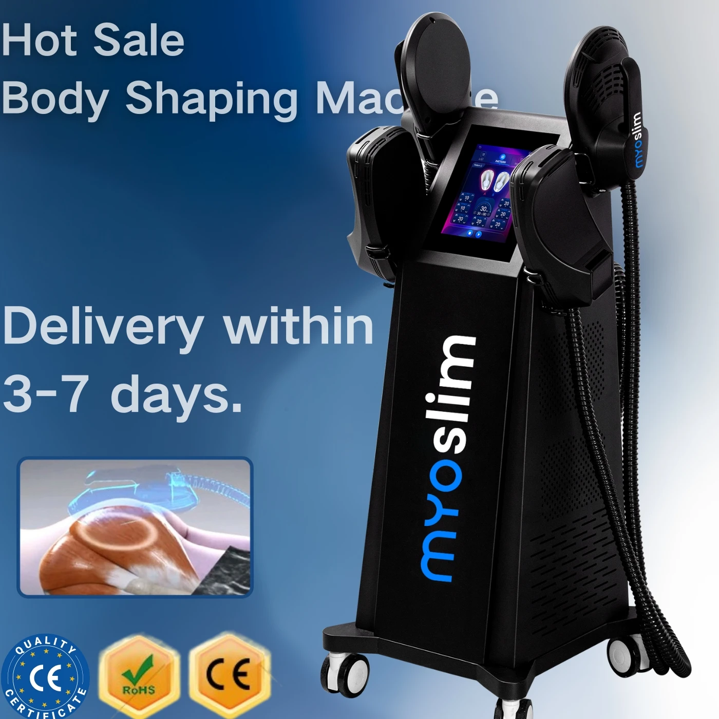 

HIEMT 6500W RF 15T 200HZ Body Shaping Machine Muscle Growth Fat Burn High-Intensity Electromagnetic Stimulator
