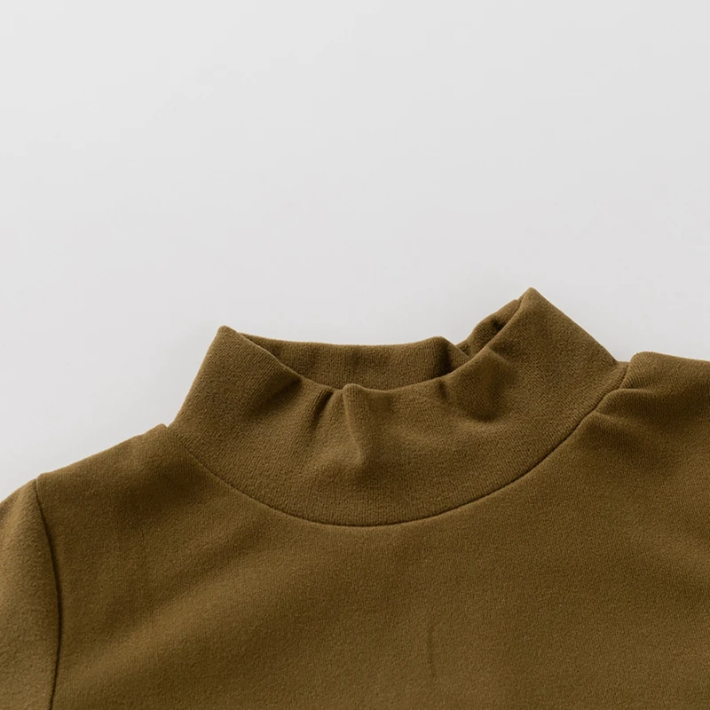 الخريف الشتاء الأطفال صبي فتاة لينة الدافئة طويلة الأكمام القمصان الأساسية طفل رضيع الاطفال ملابس جديدة تيز الياقة المدورة تي شيرت #5