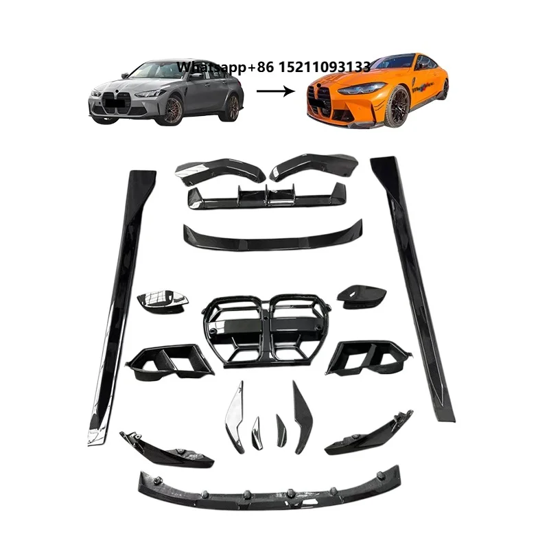 MP Style Dry Carbon Fiber Performance Body Kit for 3 Series G80 M3 2021-2024 Front Lip Side Skirts Rear Diffuser Grill