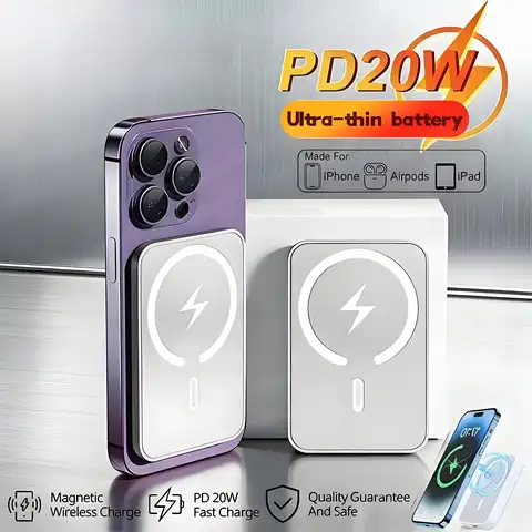 Xiaomi 500000mAh banco de energía magnético inalámbrico PD 20W cargador rápido batería externa portátil para iPhone Samsung Huawei 2025