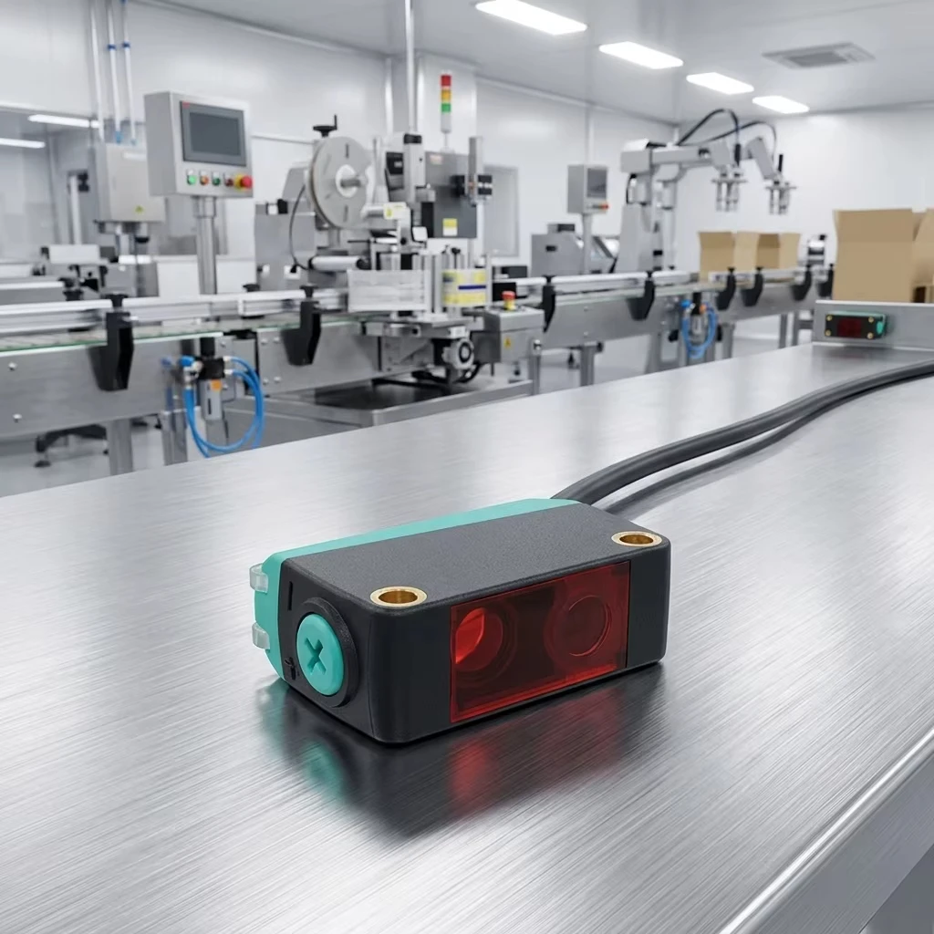 Square Retro Reflection Type Laser Photoelectric Sensor Polarizing Specular Reflection IP67 Laser Photoelectric Switch