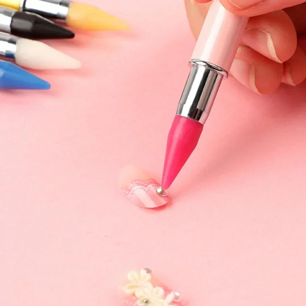 1Pc Heißer Verkauf Nagel Punktierung Diamant Stift Dual Kopf Runde Punkt Bohrer Stift Kristall Picking Wachs Picker Maniküre Werkzeuge zubehör