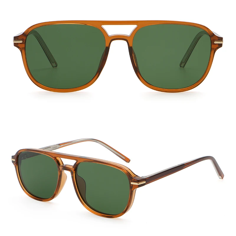 Peekaboo Sonnenbrille mit quadratischem Rahmen für Damen, Unisex, CP-Acetat, modische Sonnenbrille für Herren, UV400, Blau, Braun, Grün, 2024, Sommer – Detail 9