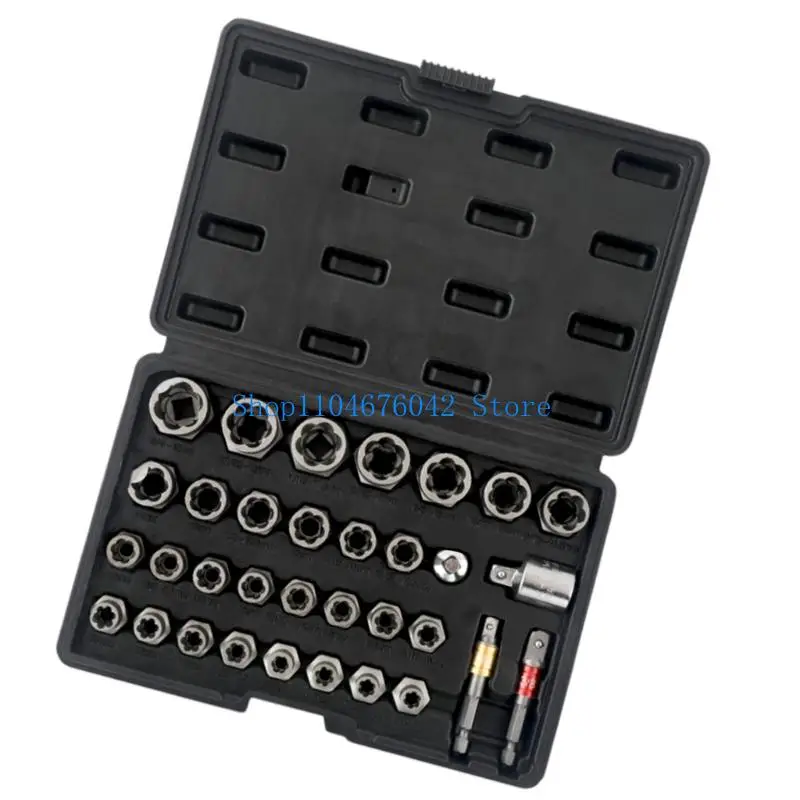 5asd Reverse Thread Screw Extractors Set Solid Steel Construction Noslip Grip Ergonomic Design For Stuck Fastener Removal