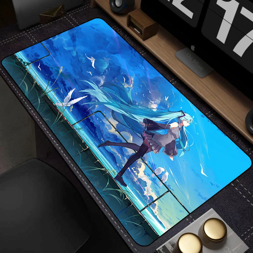 Hatsune M-miku ماوس لوحة ماوس ألعاب كبيرة ألعاب الكمبيوتر حصيرة مكتبية مكتب الديكور ماوس حصيرة الرياضة الإلكترونية Playmat لعبة الملحقات #1