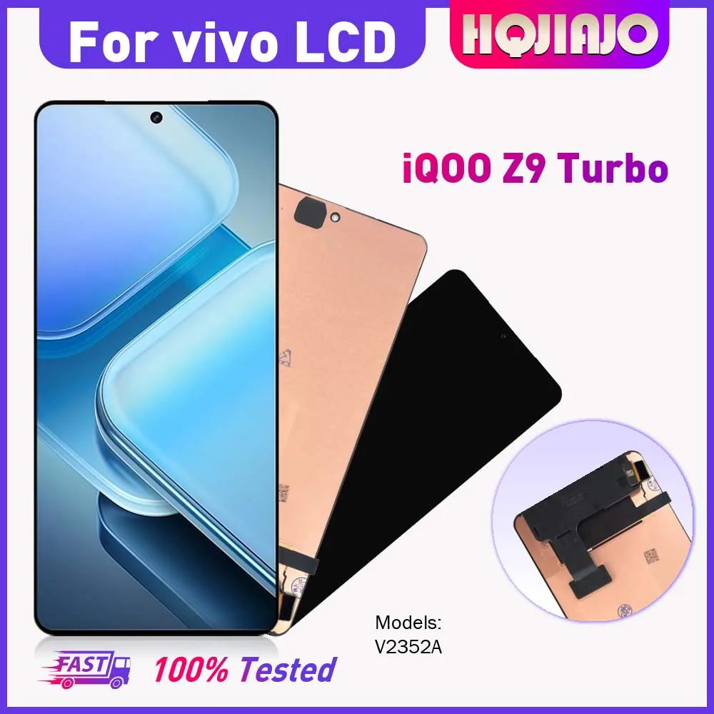 6.78'' AMOLED LCD Display For Vivo iQOO Z9 TURBO V2352A Touch Screen Digitizer Assembly Replacement z9 Turbo repair 100% Tested