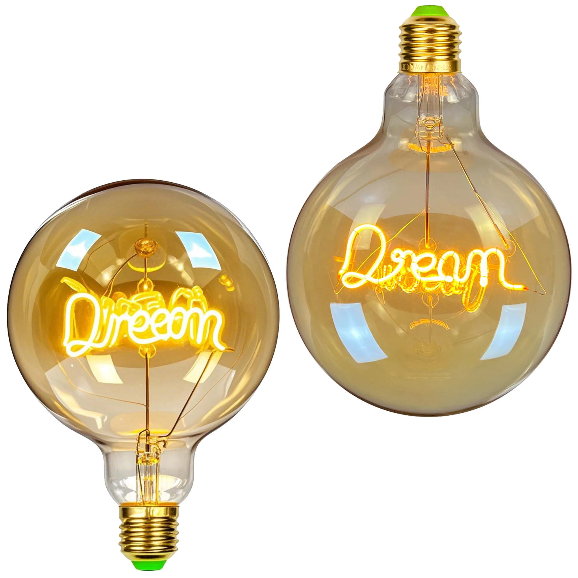 

TIANFAN Edison Led Bulb Big Globe G125 Dream Filament 4W Dimmable 110V 220V E27 2000Kelvin Super Warm Decorative Light Bulb