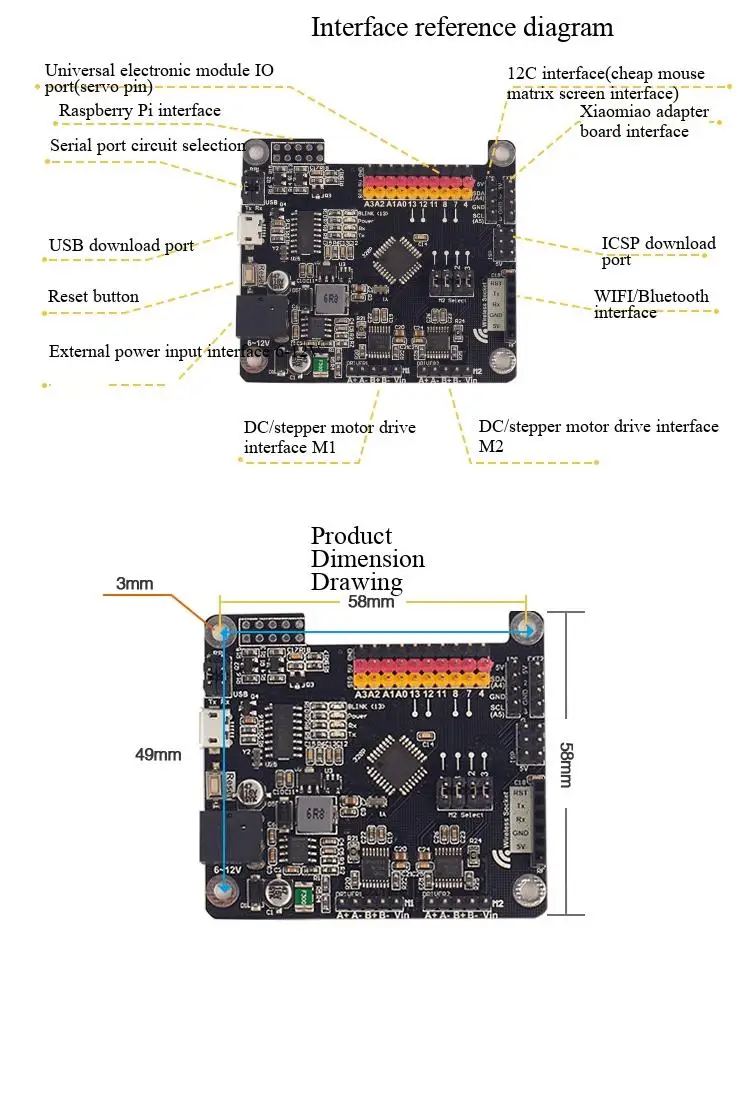 24-Kanal-Bus-Servo-Controller-Treiberplatine unterstützt Wifi/Gamepad/Bluetooth/MP3 für Hexapod-Roboter-Mainboard – Detail 2