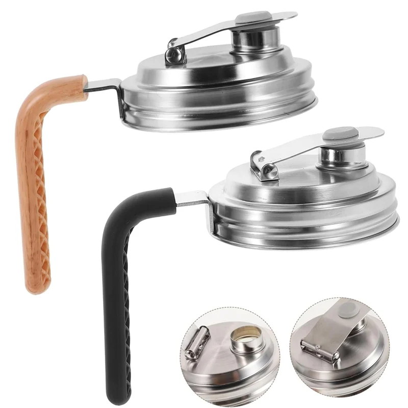 

ALIM-2Pcs Wide Mouth Mason Jar Stainless Steel Pour Spout Lid, Reusable Mason Jar Lids For Ball Wide Mouth Mason Jars